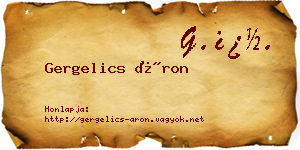 Gergelics Áron névjegykártya
